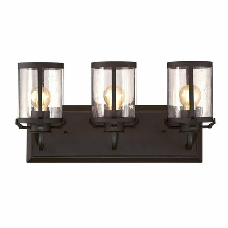 BRILLIANTBULB 3 Light Wall Fixture with Clear Seeded Glass - Oil Rubbed Bronze BR2690113